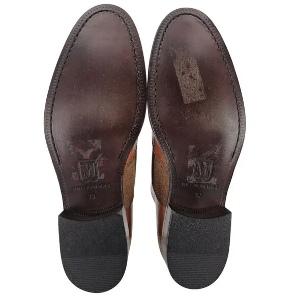 New Bruno Magli Italy Brown Leather Suede Wingtip Oxfords Mens 10M Dress Shoes - Picture 3 of 13
